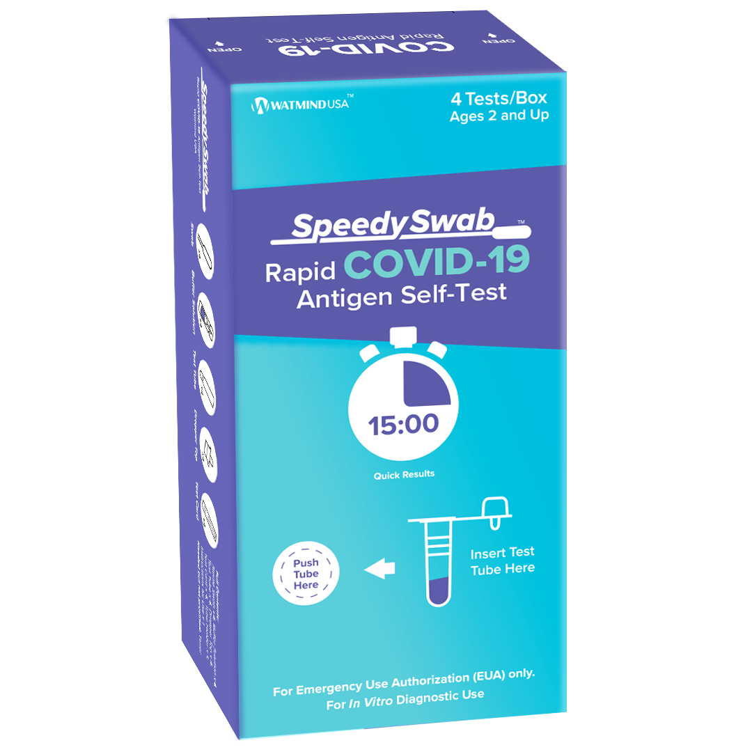 4-pack family COVID-19 antigen test kit for rapid at-home testing and accurate detection of coronavirus infection